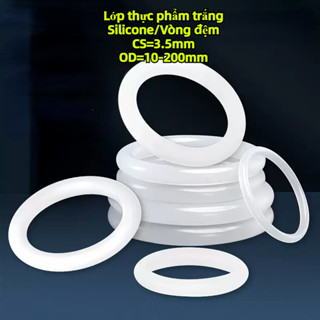 Vòng chữ O silicon Đường kính ngoài màu trắng Miếng đệm niêm phong cao su chống thấm nước chịu nhiệt độ cao CS3.5mm * OD10-200mm