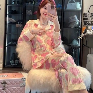  Bộ Đồ Ngủ Nhung Vàng Chất Lượng Cao 2024 Kim Cương Vàng Nhung Bộ Đồ Ngủ Nữ Tình Yêu Ngọt Ngào Giảm Tuổi Thu Đông Nhung Thường Ngày Loun 