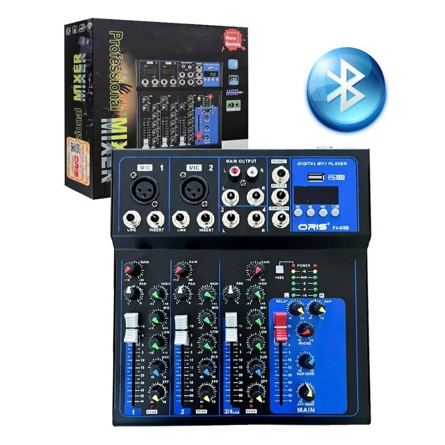 Mixer Livestream Bluetooth ORIS F4-USB. Hoàng Phúc audio