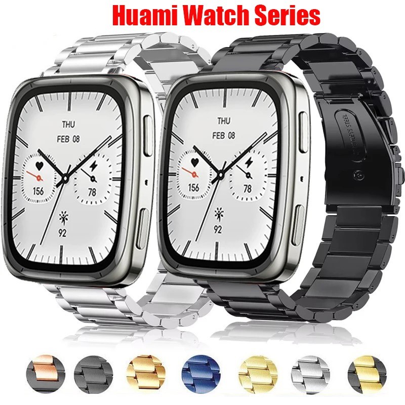 Dây đeo bằng thép không gỉ cho Amazfit Active 2 Vòng đeo tay kim loại hình vuông cho Amazfit Active 