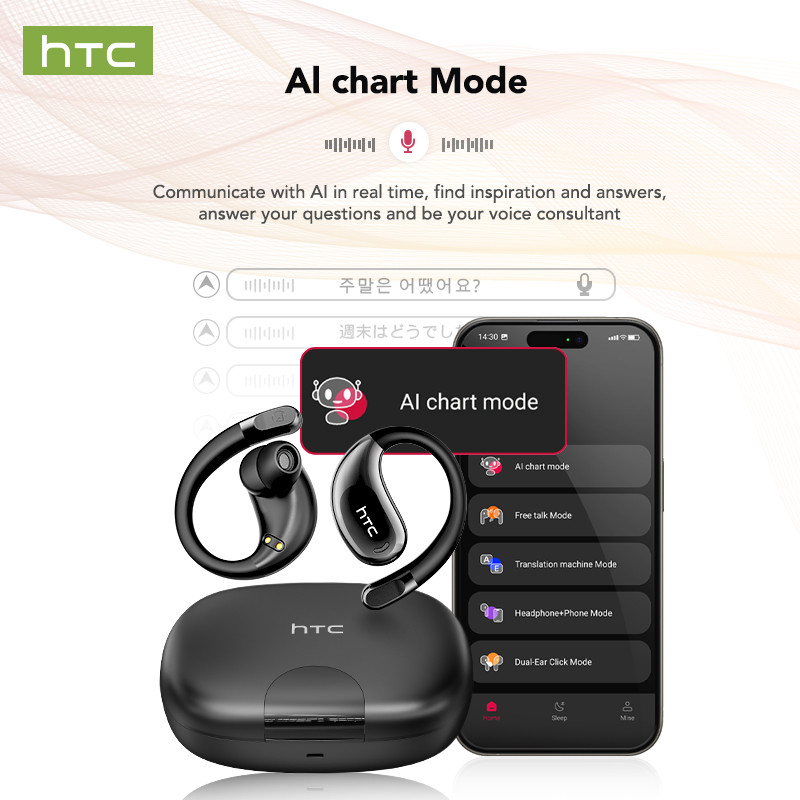 Tai nghe dịch HTC NE22 Tai nghe Bluetooth OWS Tai nghe móc tai mở hoàn toàn IPX5 Tai nghe không dây chống nước Bluetooth 6.0 | BigBuy360 - bigbuy360.vn
