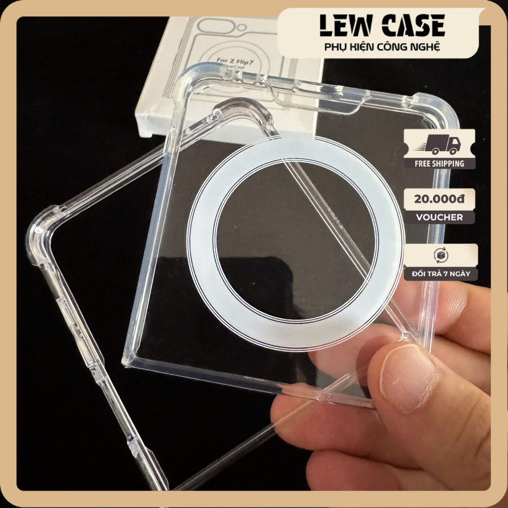 Samsung Z Flip 7 Ốp lưng Samsung Z Flip 7 6/5/4/3 5G lưng cứng viền mềm, trong suốt