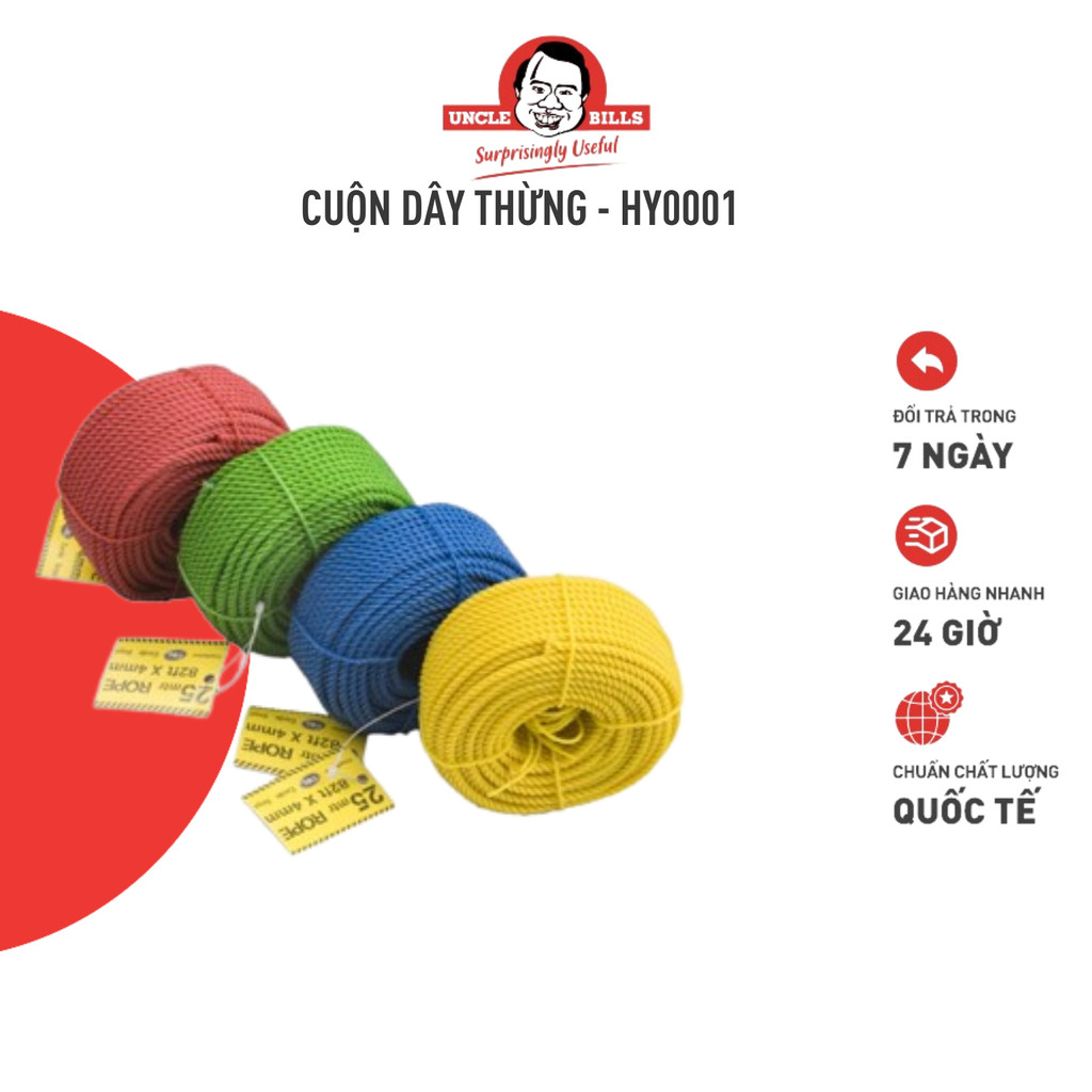 Cuộn dây thừng 4mm dài 25m UNCLE BILLS HY0001