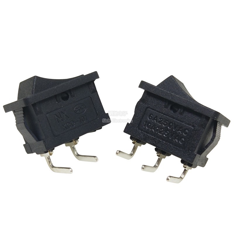 15 * 21MM Cong Pin 2 Pin 2 Gear KCD1-101 Rocker Switch Hai Pin Hai Bánh Răng 21X15 Công Tắc Nguồn
