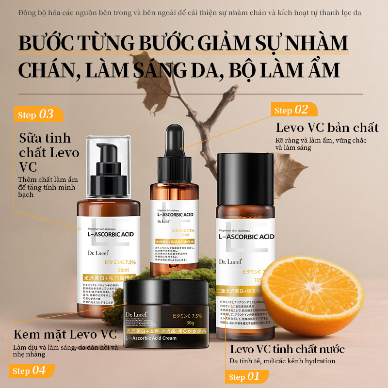 Nhật Bản Tiến sĩ Nhật Bản Lucel Vitamin C Toner Tinh chất Vitamin C + Vitamin C Lotion + Vitamin C K