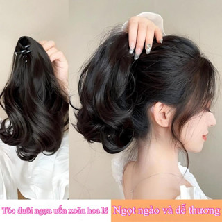  Tóc giả ngoặm xoăn phong cách Hàn Quốc tóc giả kẹp ngoặm mềm mượtTóc giả buộc đuôi ngựa 
