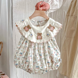 0-24 Tháng Cho Bé Mùa Hè Quần Áo Mới Bé Gái Không Tay Body Sơ Sinh Cotton Chất Lượng Cao Thoáng Khí Thoải Mái Tam Giác Đánh rắm Áo Liền Quần Ngọt Ngào Phong Cách Công Chúa