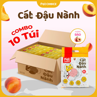 Combo 10 túi cát đậu nành PetChoice cát vệ sinh cho mèo quốc dân 6L/2KG an toàn lành tính