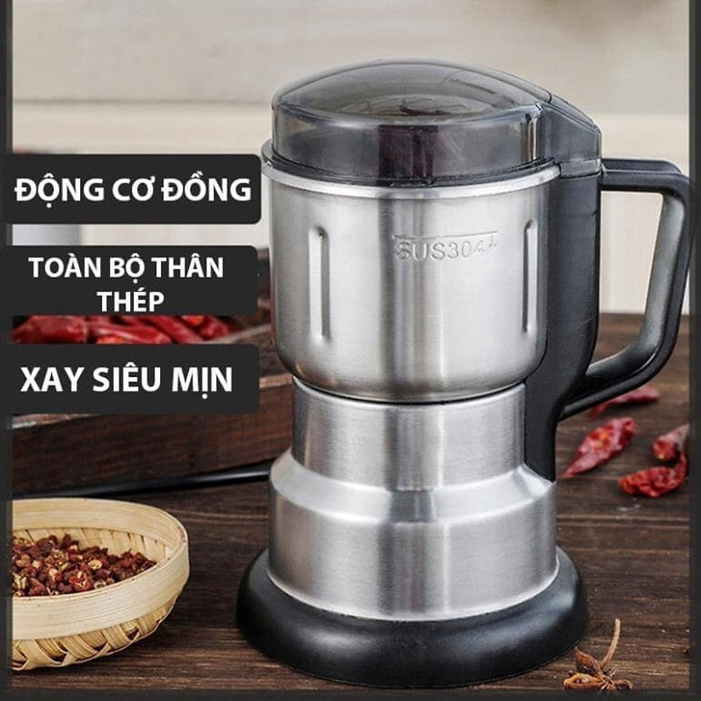 Máy Xay Hạt Khô, Máy Xay Cafe, Máy Xay Bột Khô Đa Năng Công Suất Lớn Với 8 Lưỡi Dao