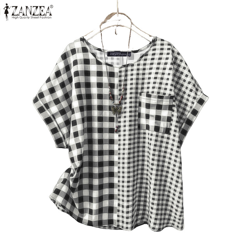 ZANZEA Áo Nữ Style Vintage Hàn Quốc Cổ Tròn Tay Raglan