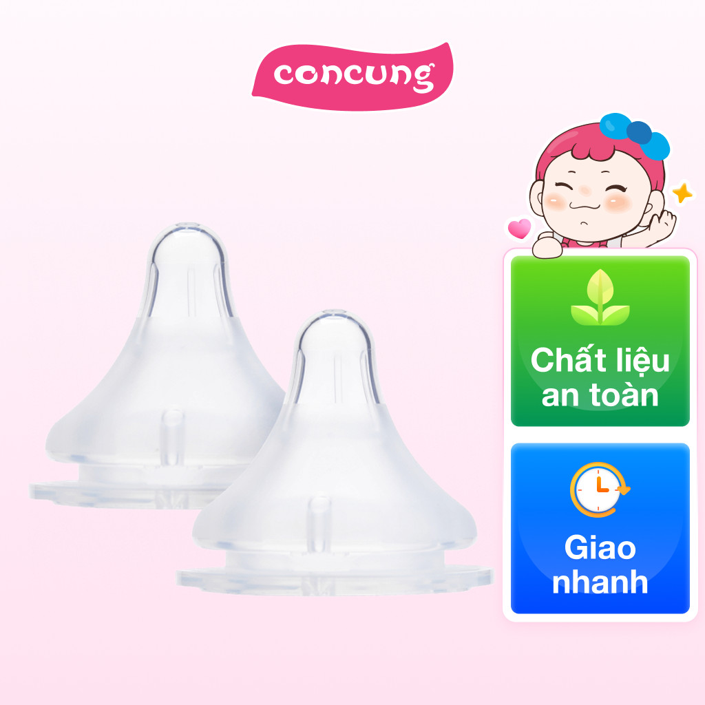 Núm Vú Silicon Siêu Mềm Plus Nhật Bản Pigeon size M
