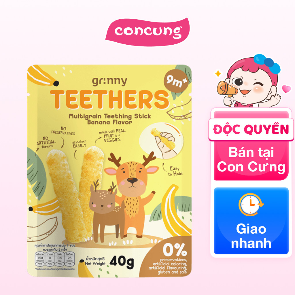 Bánh Gặm Nướu Ngũ Cốc Grinny Vị Chuối