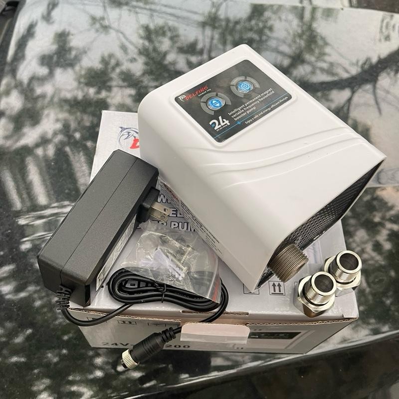 Máy bơm tăng áp tự động thương hiệu delfino Delfino 200w 24v an toàn không tiếng ồn ( không lắp riên