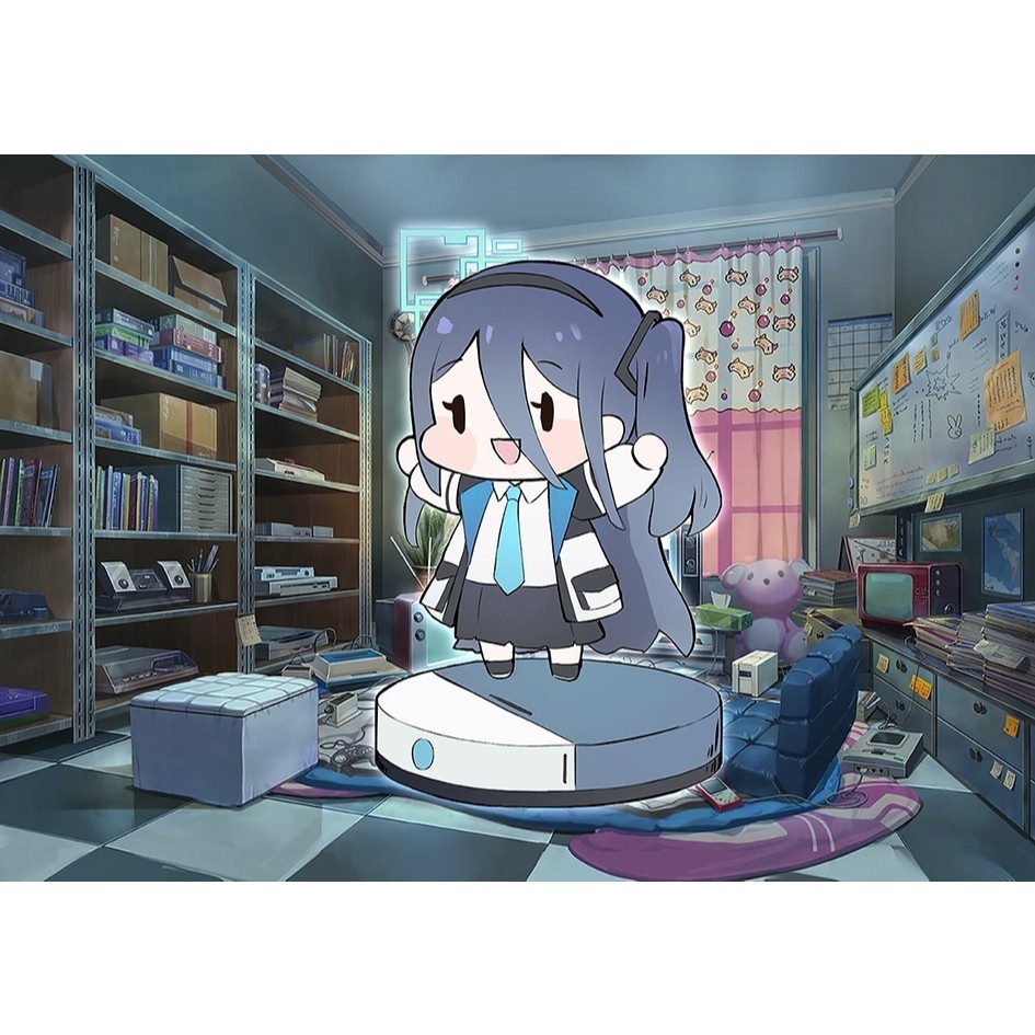 Móc Khóa Keyring 6cm Teabag Arisu Chibi Lưu Trữ Xanh (Blue Archive)