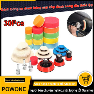 POWONE 30 miếng/bộ Miếng đánh bóng xe đa chức năng Phụ tùng công cụ làm đẹp xe hơi