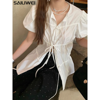 SAILIWEI áo sơ mi nữ áo kiểu hàn quốc chic Tinh tế rực rỡ dramatic WCS24708O2 28Z240709