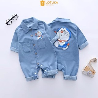 Body Dài Tay Jean Doraemon Mềm Mỏng LOTUKA Trẻ Trung Năng Động, Bodysuit Cho Bé, Bộ Quần Áo Trẻ Em Size 3-12kg