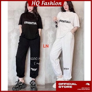 Bộ áo phông quần dài ESS LN11 chất liệu cotton co dãn, thoáng mát - HQ Fashion
