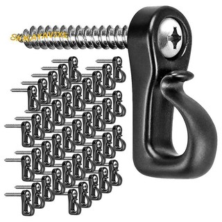 40 Gói Q-Hanger Móc, Móc treo đèn Giáng sinh Màu đen có vít cho nhà để xe Dây phát hành ngoài trời Đèn LED cổ tích