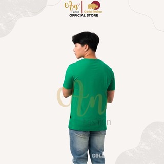 Áo Phông T-Shirt Unisex Màu XANH KÉT 100% Cotton, Thoáng Mát, Khàng Khuẩn, Nhẹ-Gold Rhino