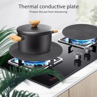 Tấm dẫn nhiệt nhôm dày 6mm có tay cầm Bảo vệ nồi khỏi bếp Gas làm đen Đồ dùng nhà bếp