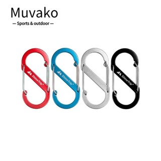 MUVAKO Móc khóa carabiner chữ S bằng hợp kim nhôm chống trộm