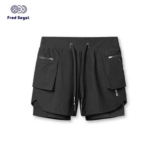 Men's Summer Workout Anti-Exposure Multi-Pocket Quick-Drying Breathable Double Layer Running Exercise Shorts Thin Five Points Basketball Shorts Rmax