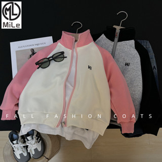 [Ml] 80-160cm Trẻ Em Đứng Cổ Áo Khoác Xuân Thu Bóng Chày Đồng Phục Áo Khoác Bé Trai Phong Cách Mới Bé Gái Màu Sắc Tương Phản Mùa Xuân Thu Quần Áo