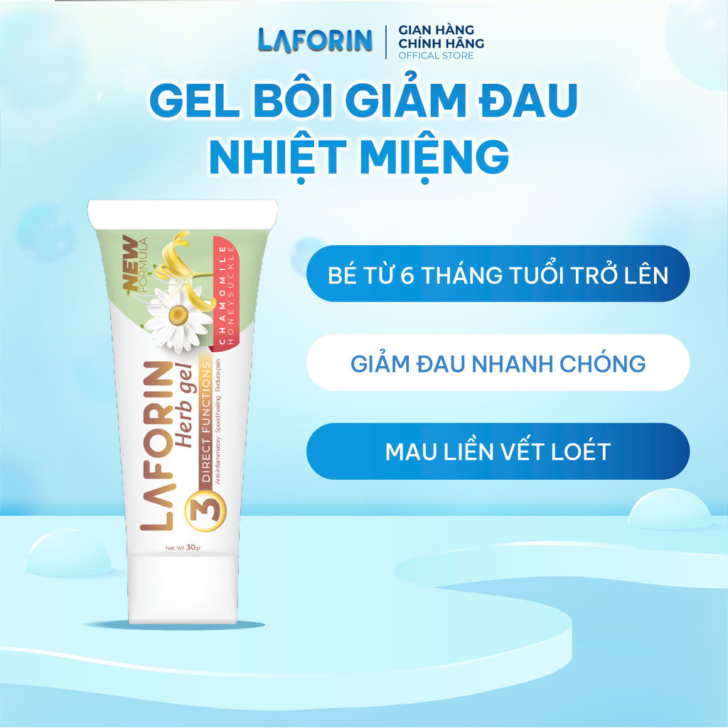 Gel Bôi Laforin Herb Gel Giảm Sưng Nướu, Tay Chân Miệng, Nhiệt Niệng, Giảm Đau Khi Mọc Răng Cho Bé t