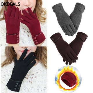 Đôi Găng Tay Trượt Tuyết Lót Nhung Dày Dặn Chống Gió Thời Trang Mùa Đông Có Thể Chạm Màn Hình Cảm Ứng Dành Cho Nữ