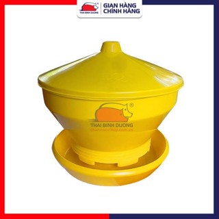  Máng ăn gà con xoay màu vàng bằng nhựa bao gồm nắp DQ chất lượng bền đẹp đựng 4kg cám - HH 1163 