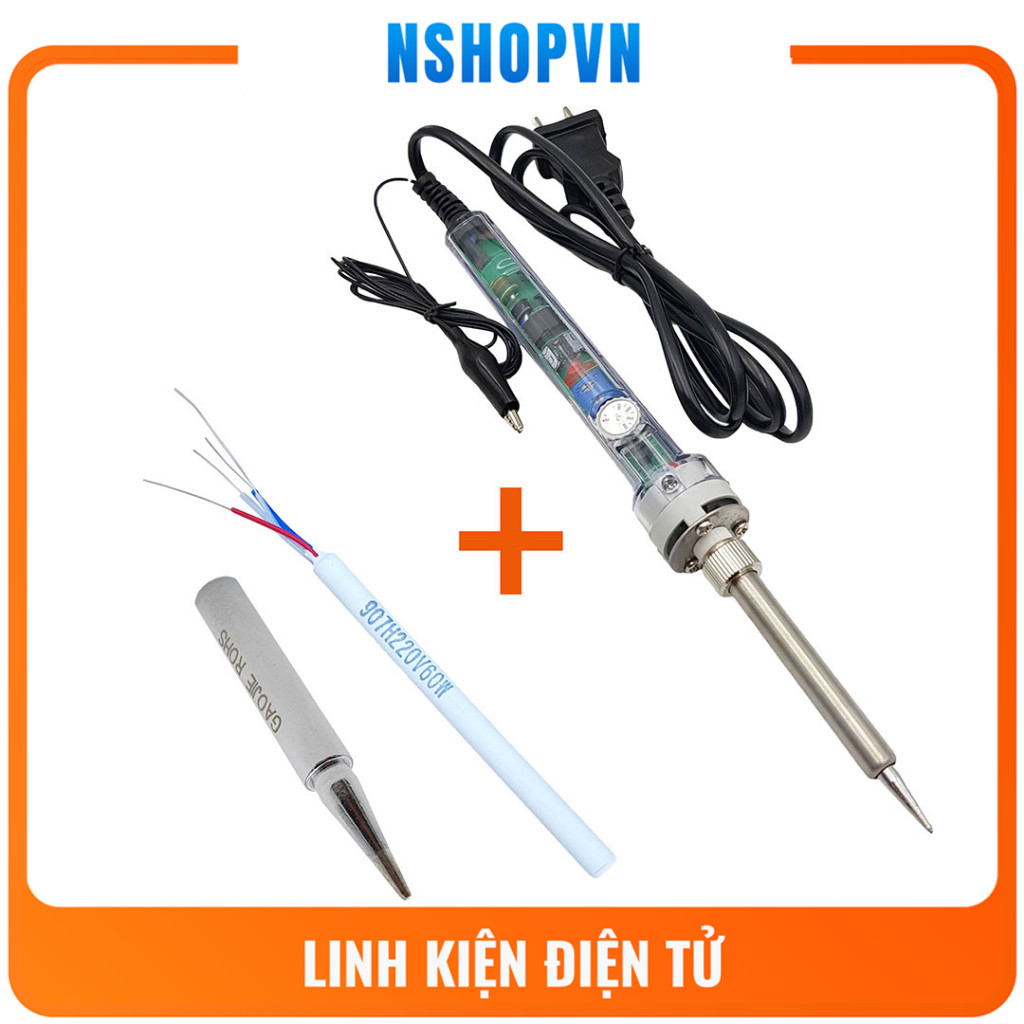 Combo mỏ hàn No.907 kèm sensor ruột mỏ hàn và đầu mỏ hàn 907