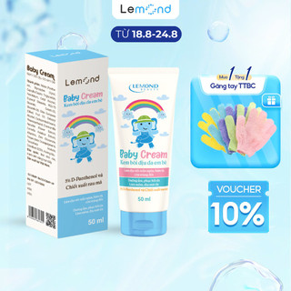 Kem bôi da em bé lemond baby cream giúp dưỡng ẩm và làm dịu mẩn ngứa hăm tã 50gr