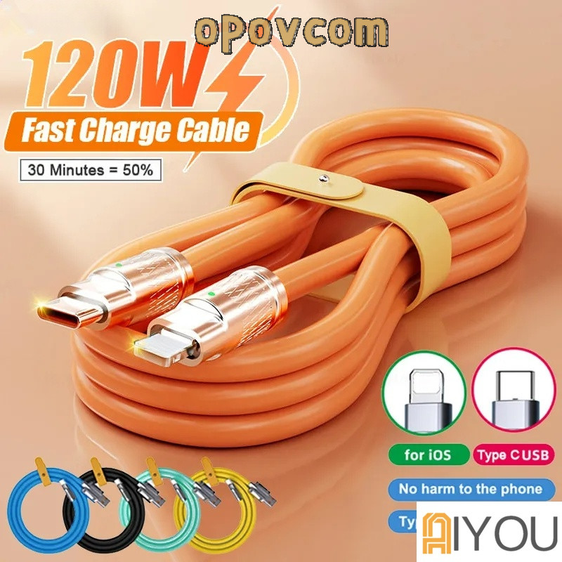 [THANH LÝ] Dây Cáp Sạc Nhanh Bằng Hợp Kim Kẽm Và Silicon 120W 6A Cho |phoe / type-C / Micro USB