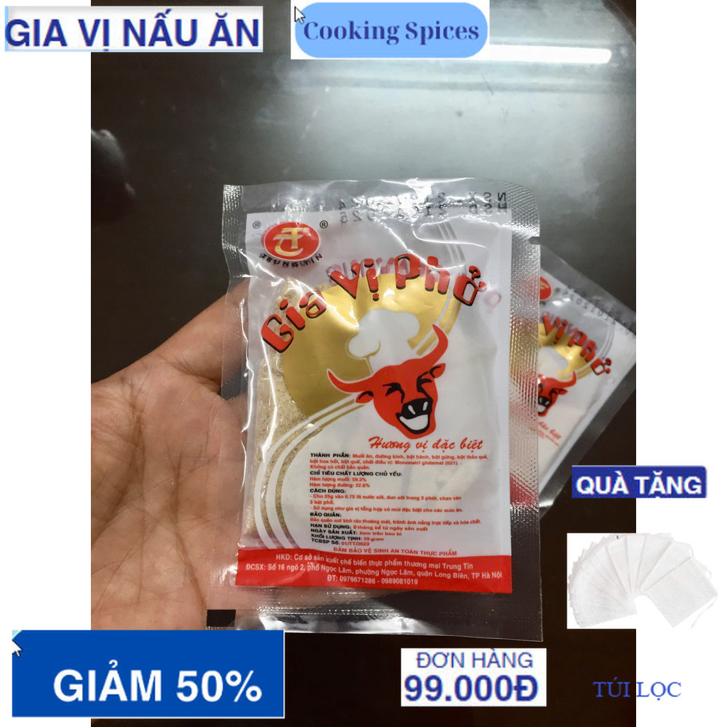 Gia vị phở Trung Tín (đầu bò) gói 25gr