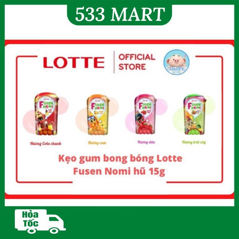 Kẹo gum bong bóng Lotte Fusen Nomi hương trái cây hủ 15g