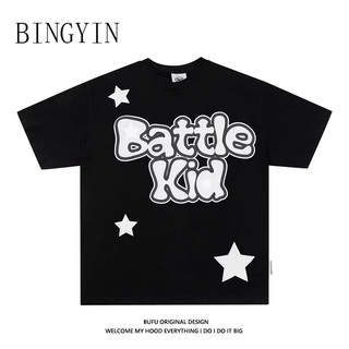 BINGYIN áo phông nam Áo Thun phông áo nam thun Áo Thun Form Rộng Ngắn Tay Unisex C98A712 37Z240909