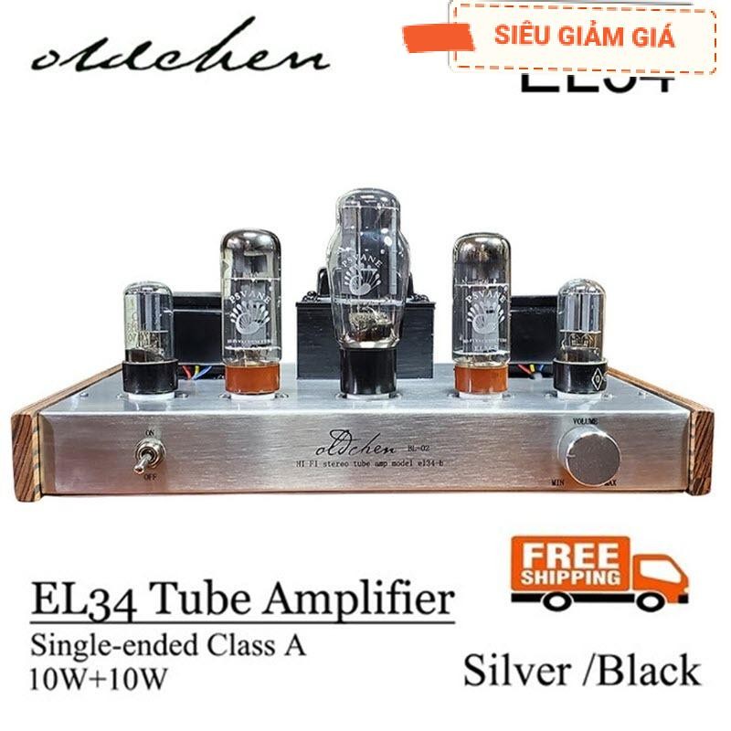 Ampli đèn EL34 hãng Oldchen công suất 10w/ 1 kênh chất âm mềm mại (EL34 5 bóng bạc