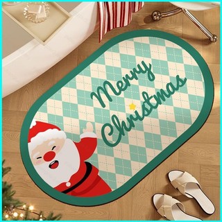 Bởi Thảm Trải Sàn Giáng Sinh Nhà Phòng Khách Phòng Tắm Ông Già Noel Người Tuyết Chống Trơn Trượt Hấp Thụ Nước Lối Vào Thảm Cửa 3