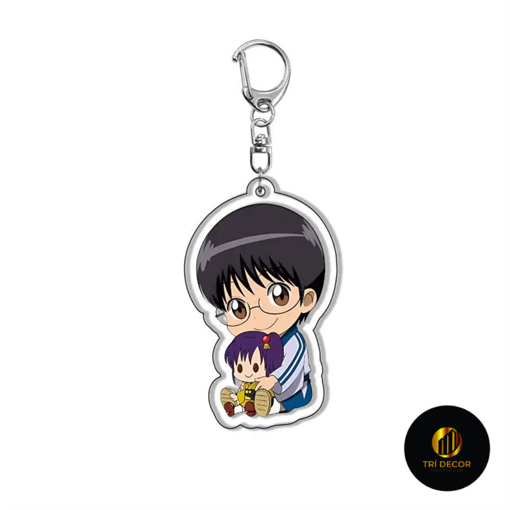 Móc khóa Anime GINTAMA Sakata Gintoki Okita Sougo Kagura Phụ kiện trang trí túi xách Balo