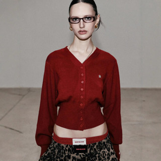 Áo len cổ chữ V BadbloodVintage Áo len thêu dệt kim gió lười