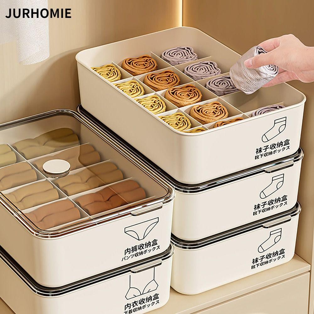 Jurhomie Quần Lót Tất Sắp Xếp, Phân Loại Có Nắp Hộp Bảo Quản Đồ Lót, Bền Chống Bụi 10 / 15 Lưới Xếp Chồng Ổn Định Hộp Bảo Quản Tủ Quần Áo Cho Gia Đình