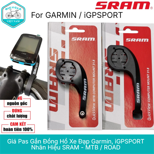 Giá Pas Gắn Đồng Hồ Xe Đạp Garmin, iGPSPORT, Bryton, Xoss – Nhãn Hiệu SRAM