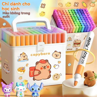  capybrar Bút đánh dấu acrylic mẫu 80 nhau giáo không độc hại có thể giặt bút màu nước giấy mờ có thể được xếp chồng 