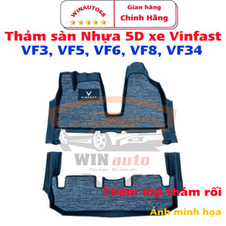 Thảm lót sàn NHỰA 5D xe Vinfast VF3, VF5, VF6, VF7 và VF8, VFE34 - Bộ 3 miếng ( có bán rối) - Hàng đúc theo xe cao cấp
