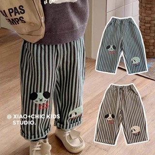 Trẻ Em Quần Áo Trẻ Em Mùa Xuân Thu Quần Retro Sọc Cún Con In Sọc Dọc Mới Quần Bé Trai Bé Gái Quần Dài Cho Bé Hợp Thời Trang