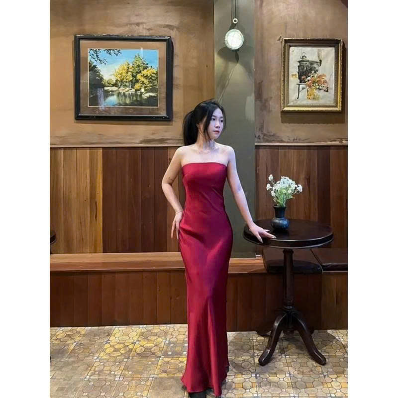 Đầm Lụa Cúp Bo Chun Form Dài Xẻ Tà Đầm Lụa Cúp Bo Chun Form Dài Xẻ Tà Dự Tiệc NV758 Váy Lụa Sang Chảnh Tôn Dáng Gợi Cảm, | BigBuy360 - bigbuy360.vn