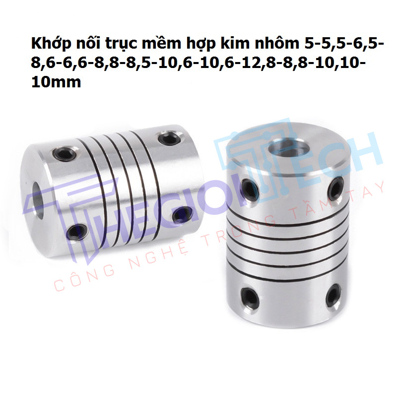 Khớp nối trục mềm hợp kim nhôm D19L25 D25L30 6,35 5-5,5-6,5-8,6-6,6-8,8-8,5-10,6-10,6-12,8-8,8-10, 8