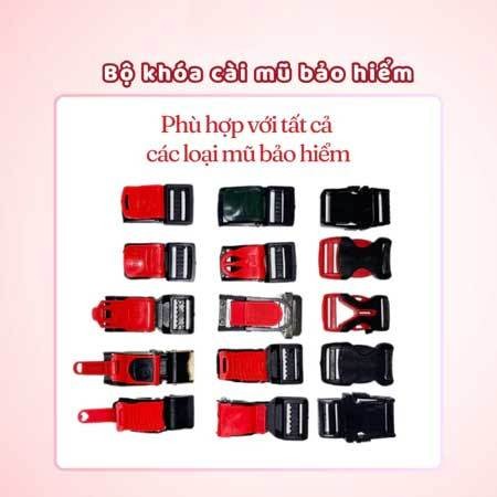 Khóa Mũ Bảo Hiểm Xe Máy / Xe Đạp / Mũ Bảo Hiểm Có Thể Điều Chỉnh - Dây Đai Chèn - Kẹp Cố Định Nhanh Chóng