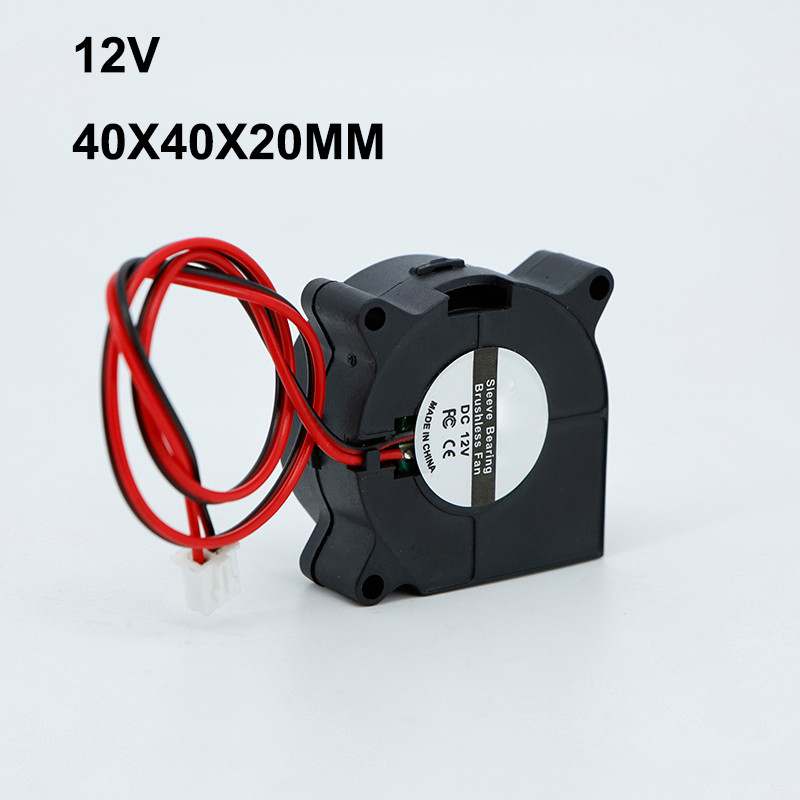 12V 2Pin 4cm 4020 12v DC Blower Turbo Quạt làm mát không chổi than cho máy làm mát máy in 3D 40x40x2